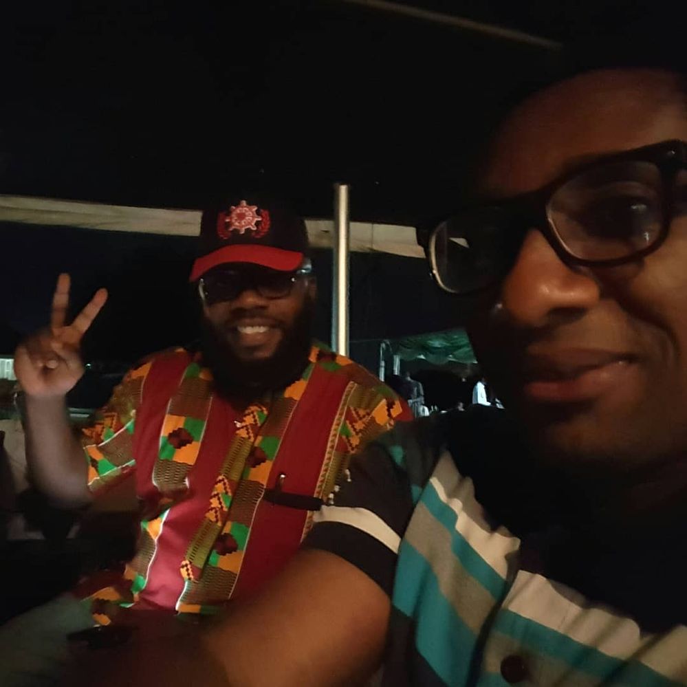 Godwin and Emeka at Floris. Godwin is one of  the top radio DJs in Abuja and an LG