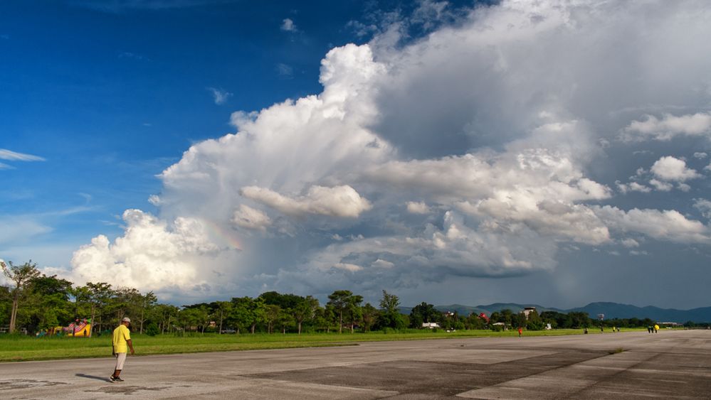 A Storm Cloud Mushrooms Across Chiang Rai Old Airport