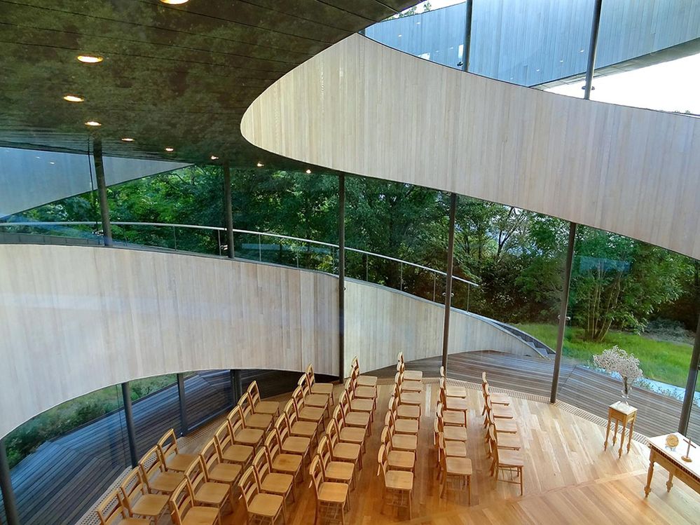 Caption: A photo of the interior of the The Ribbon Chapel. Hiroshima, Japan. (Local Guide Ken Lee)