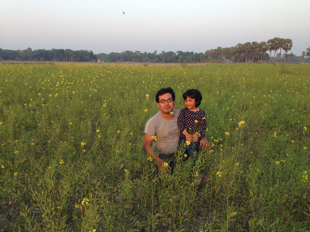 Me and My Daughter in the Mustard Field in my Village
