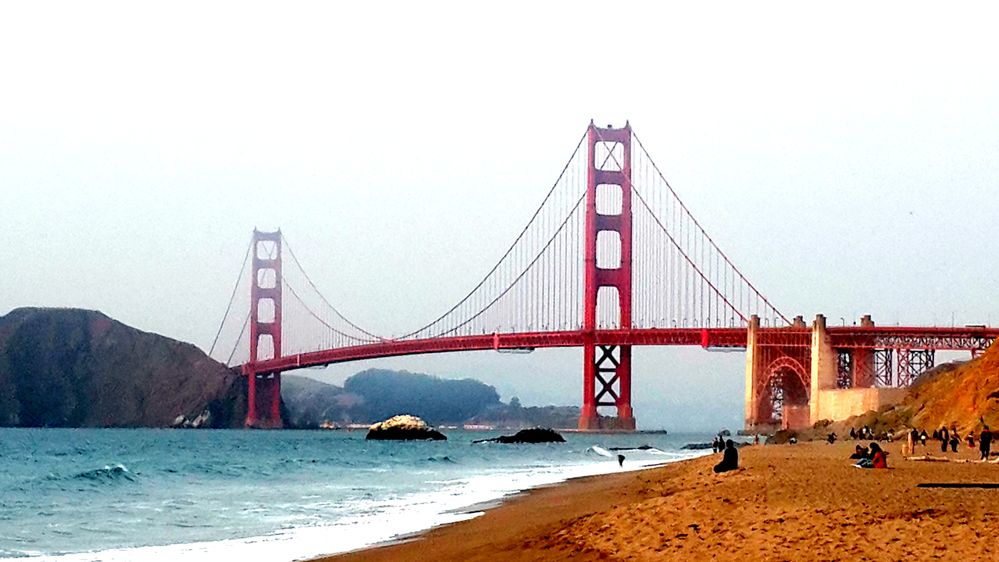 Golden Gate bridge as seen from Baker beach