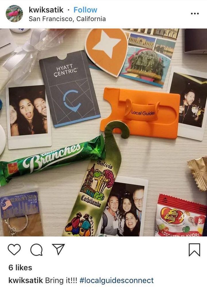 Caption: An Instagram post that shows small gifts and photos from Connect Live 2018. (@kwiksatik)