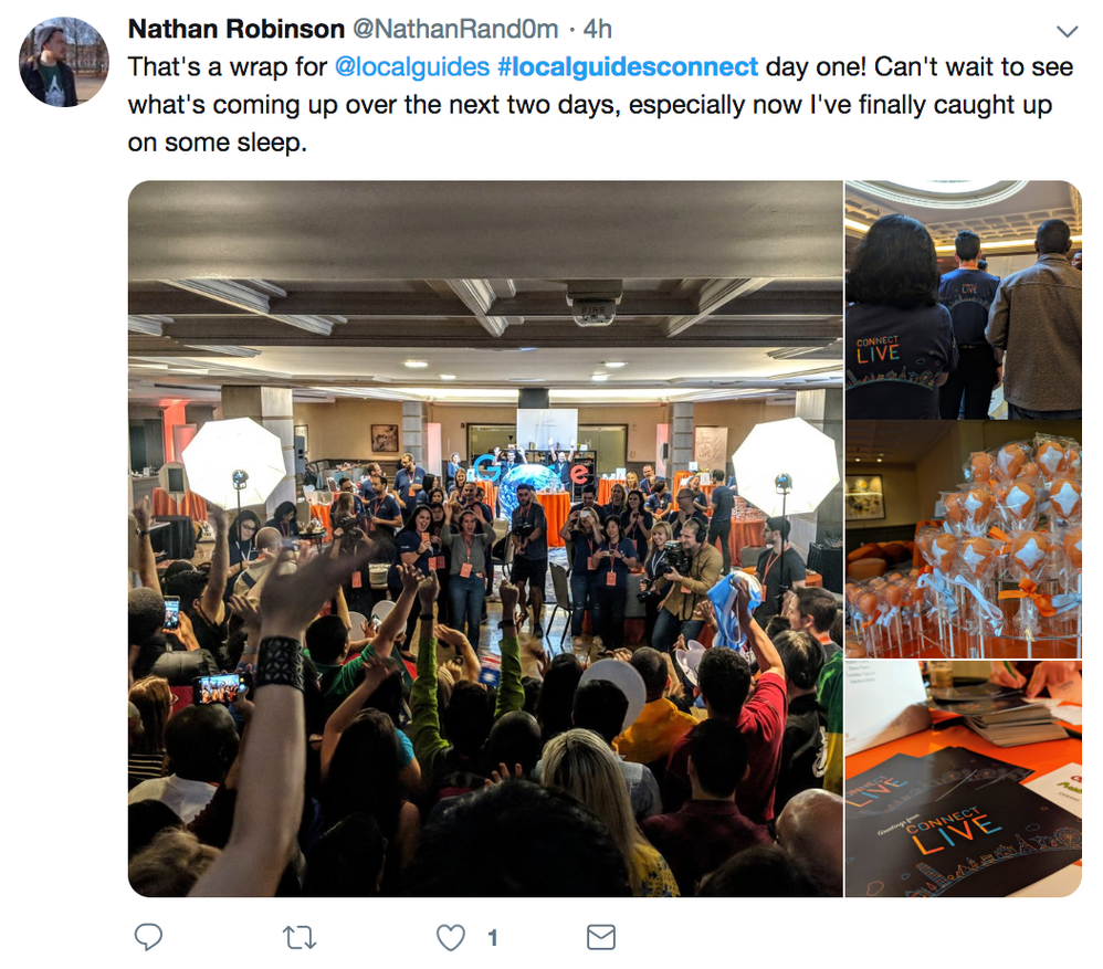 Caption: A Twitter post that highlights different stations at Connect Live 2018. (@NathanRand0m)