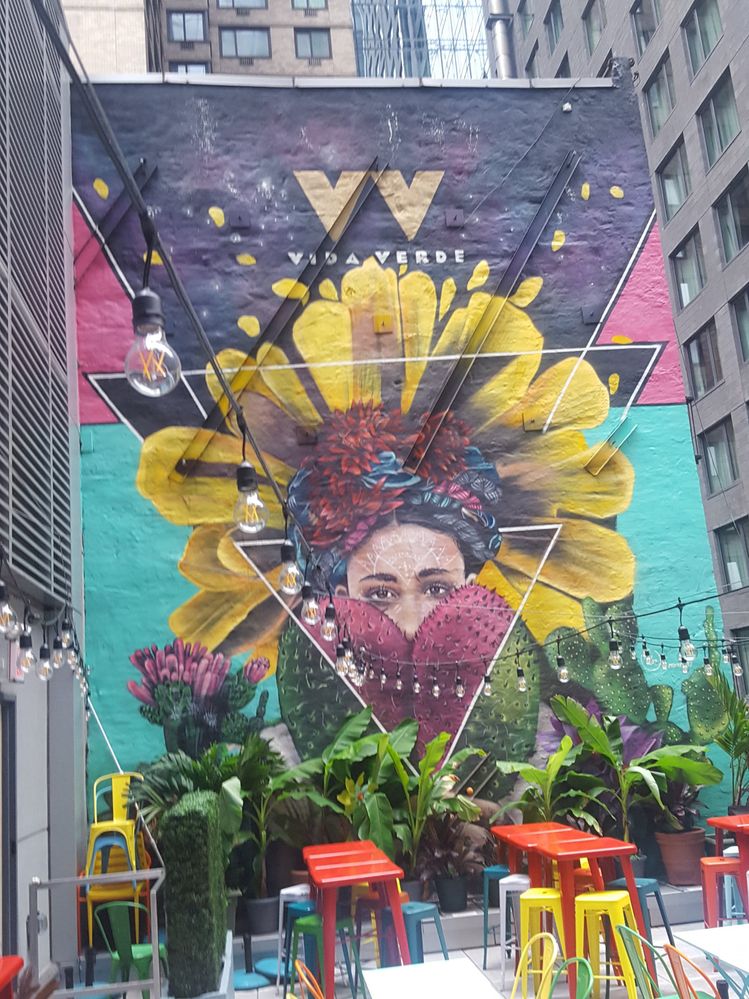 Frida in the beautiful outdoor mural.
