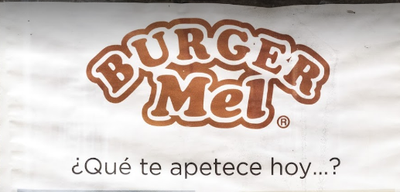 The logo clearly confirms the name Burger Mel