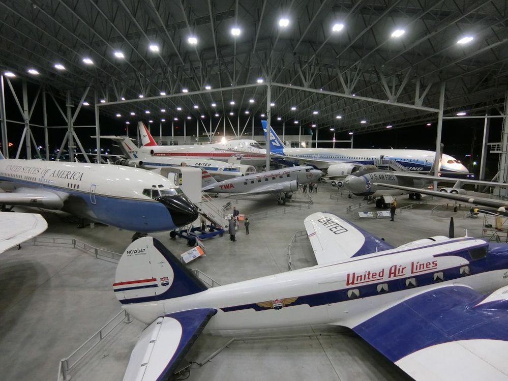 Caption: A photo of several planes on the ground taken during an aviation tour at the Boeing Facilities in Seattle, Washington. (Local Guide @YasumiKikuchi)