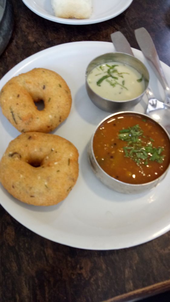 "Mendu Vada" this item is famous in all over India this Dishes comes from South India served with "Sambhar" and  coconut Chutny  Sousa
