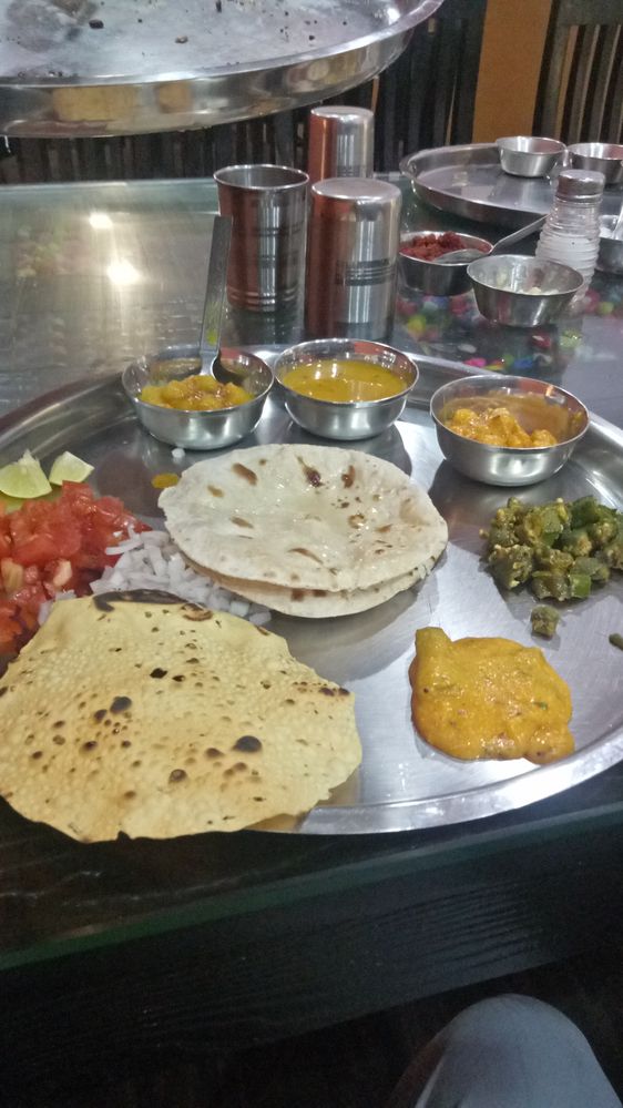 "Vegitable Thali" its traditional food all over India there is different taste and different recipe