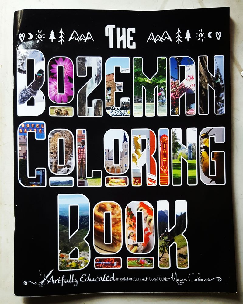 Caption: The Bozeman Coloring Book cover design