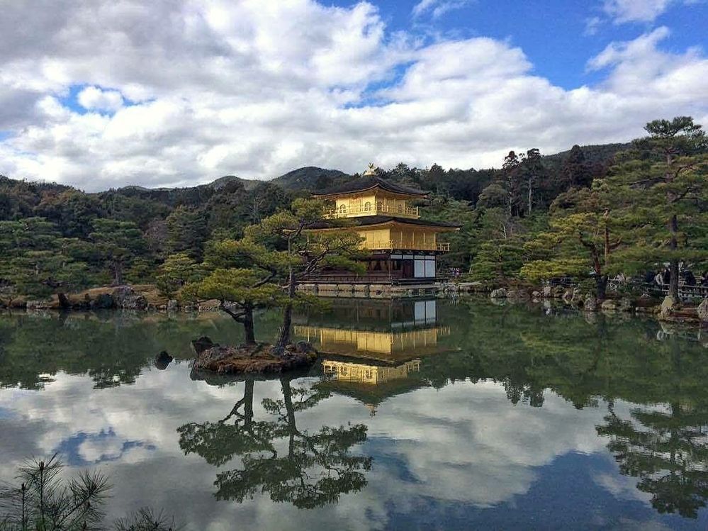 Caption: A photo of a Japanese Golden Temple - Kinkakuji, Kyoto, Japan, 2015.
