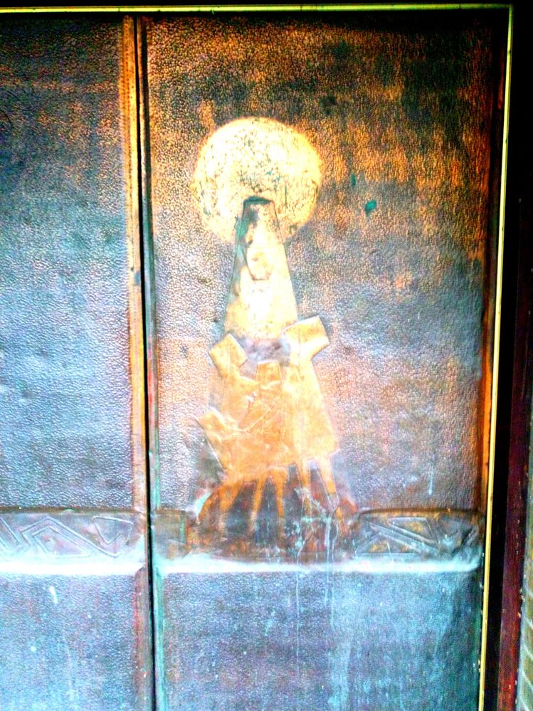 Holy image in the door