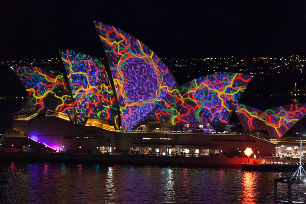 Sydney Opera House lit during Vivid Festival