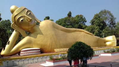 100 feet long Gautam Buddha Sculpture  (from left)