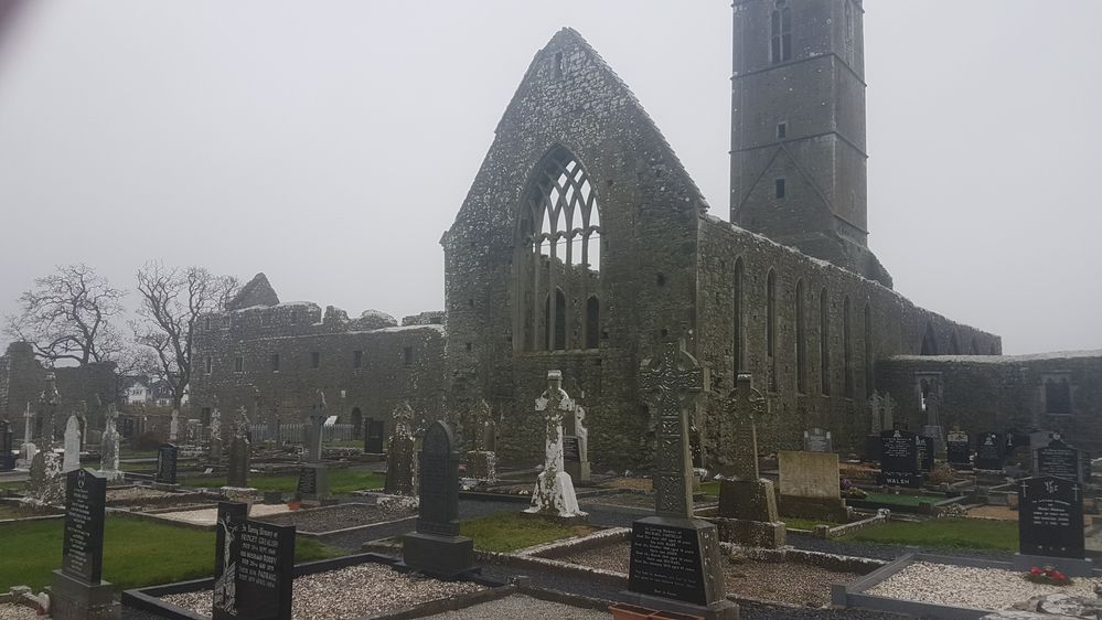 Cemetery around the derelict Franciscan Abbey on Claregalway. County Galway