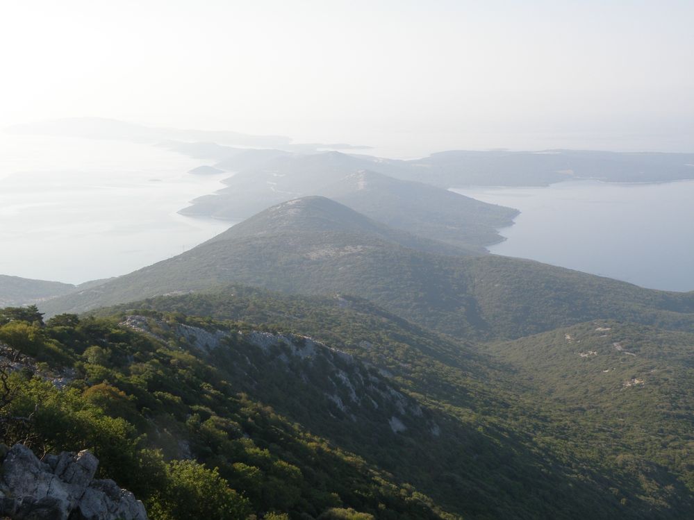 The view from Mount Osoršćica, the island's highest peak
