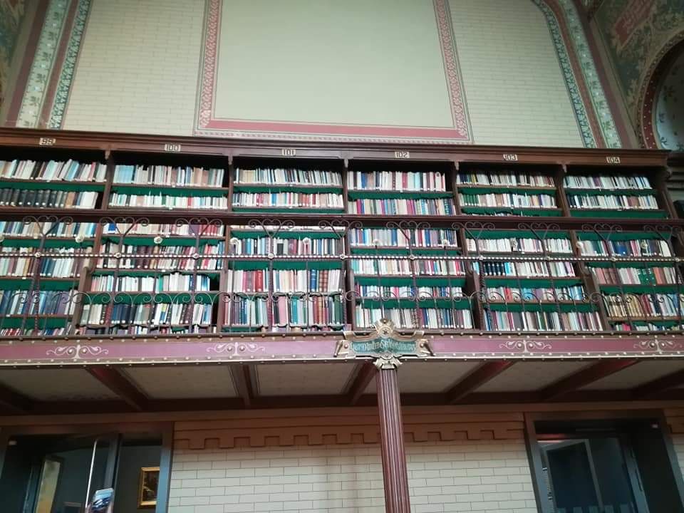 Books shelf in the library