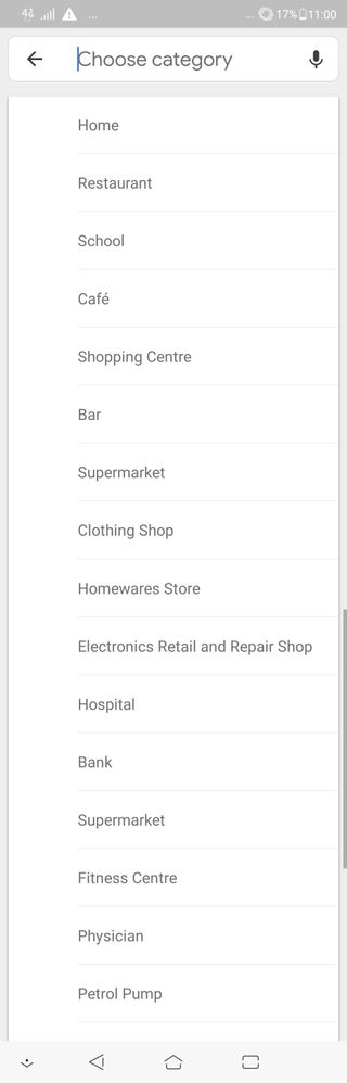 these are all the categories which are available to me