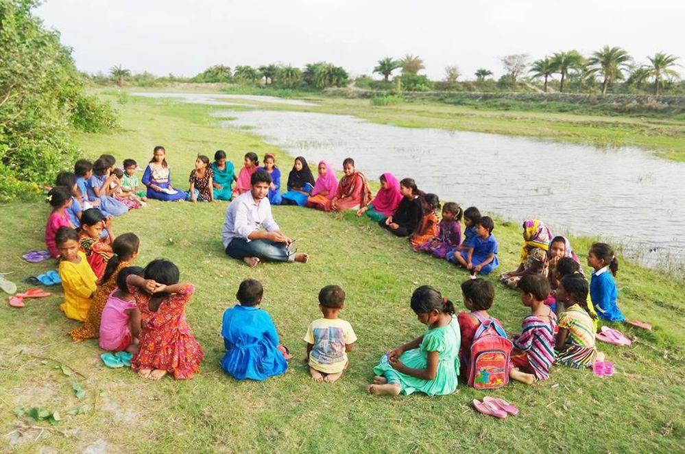 Children are being educated in the coastal areas