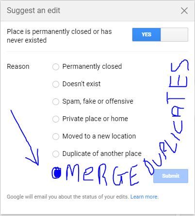 Add a merge duplicate locations