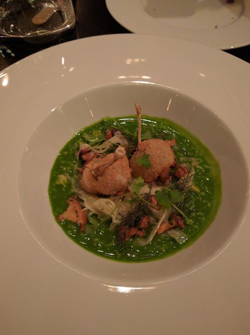 Savoury Porridge — Frog's legs, girolles, garlic, parsley & fennel