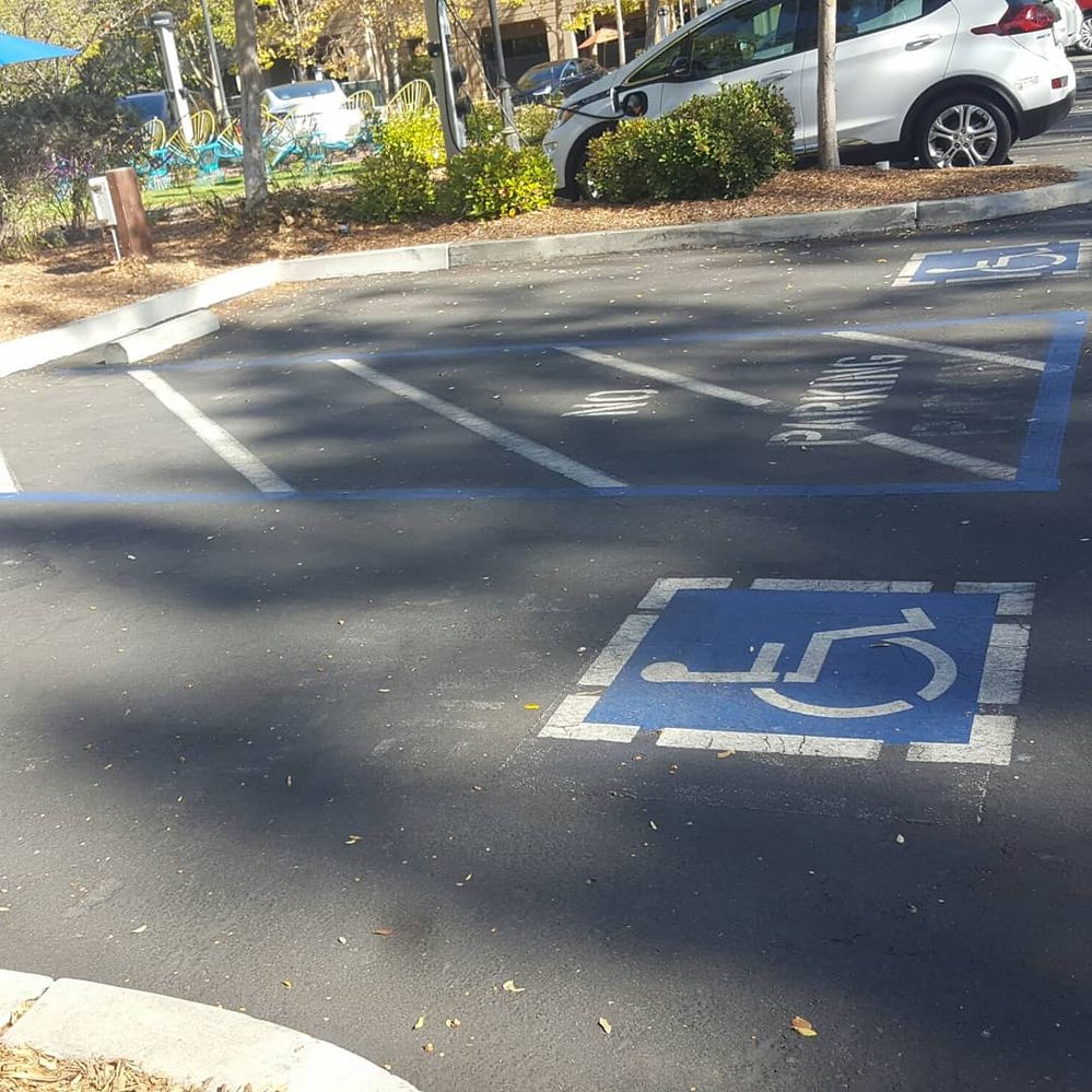 Caption: Reserved Parking lot at Quad Campus, Googleplex California