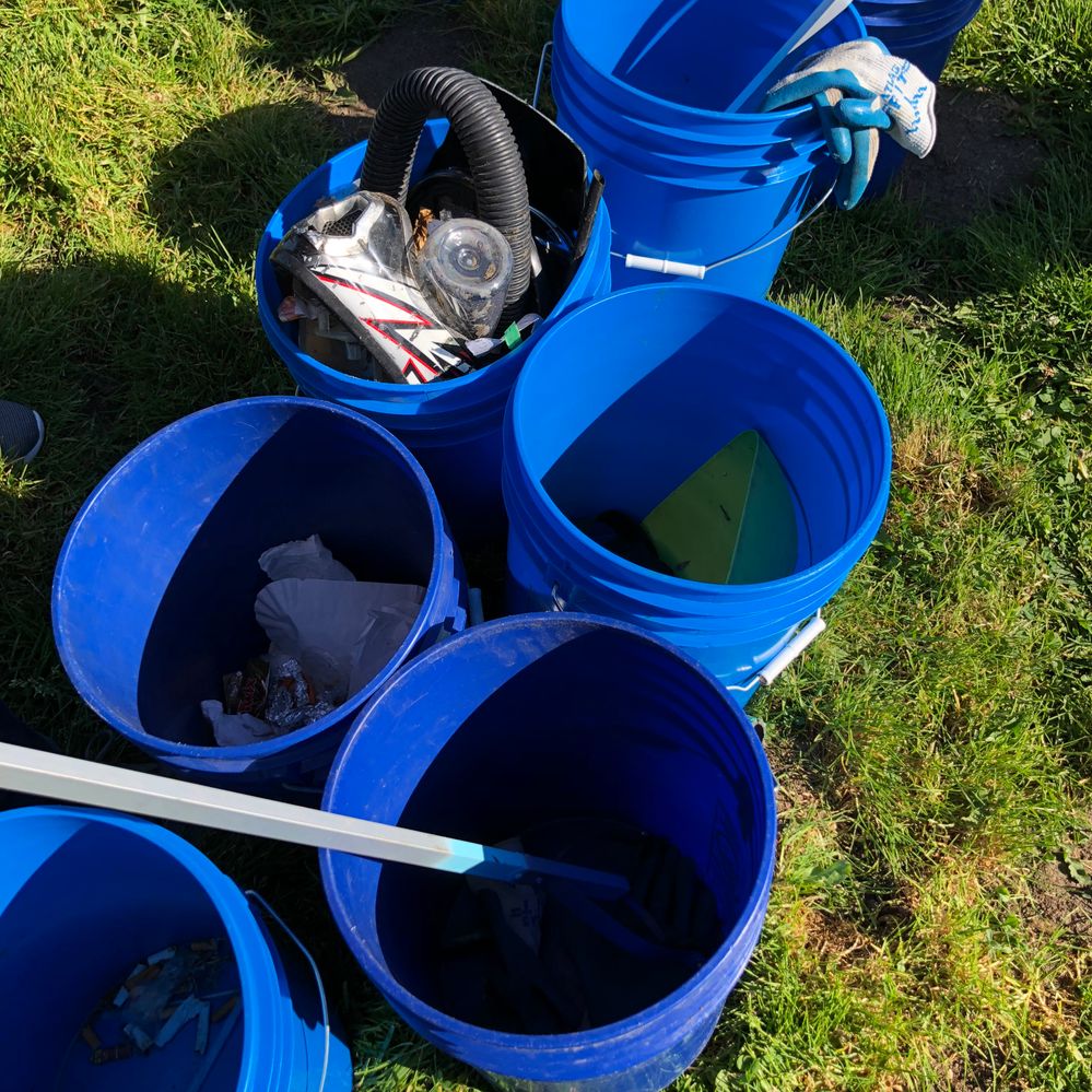 Powered by 28 Local Guides: A small sample of the trash we picked up for 3 hours. Photo Credit: SF Bay Area Local Guide and Connect Moderator @karenvchin