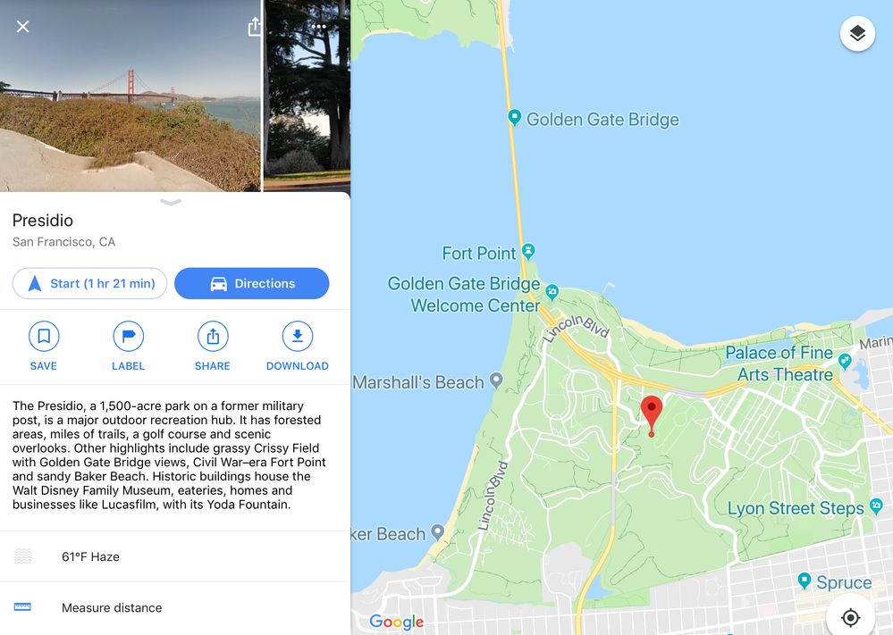 Where and What is The Presidio? Image Credit: Google Maps