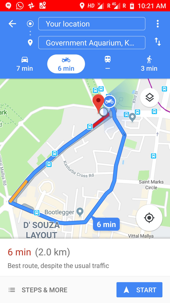 The destination is at my right but I can't take right as it's one way, the Map was showing me this route for just few seconds and then suddenly it was showing as I reached the destination and closing this route.