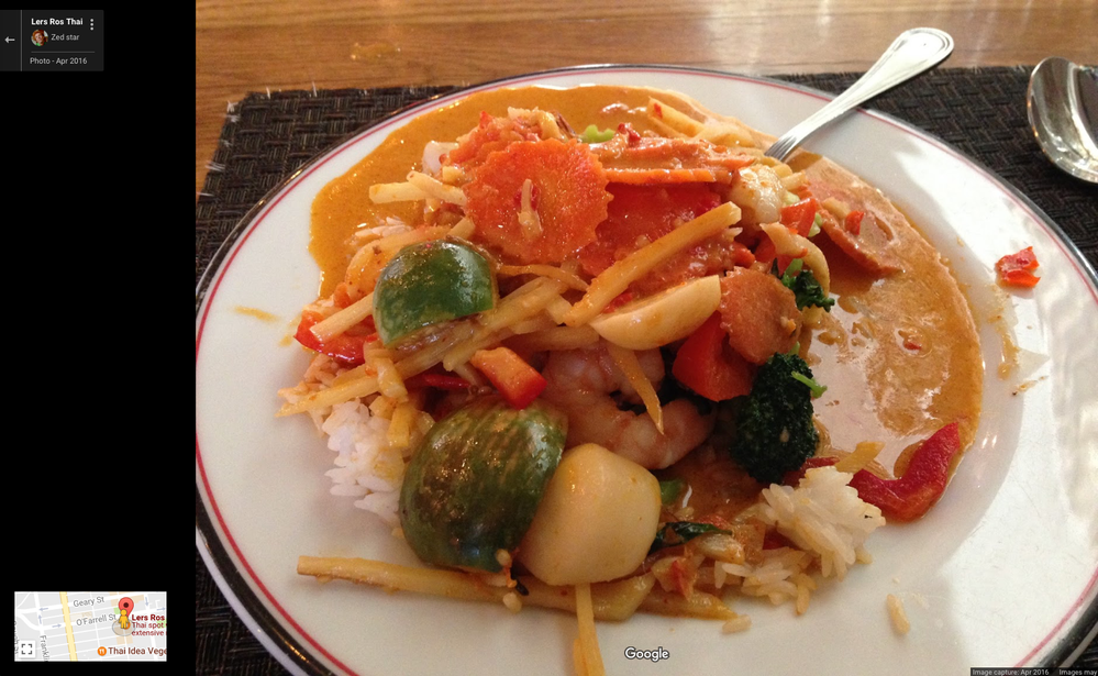 Thai seafood and rice.