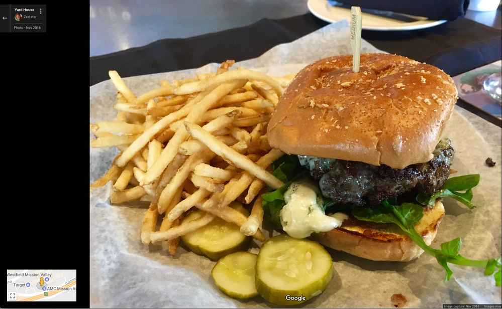 Yardhouse burger & fries.
