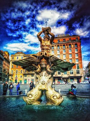 Triton's fountain, Rome, Italy