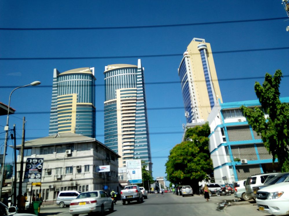 I call the buildings "the twin towers of Dar"
