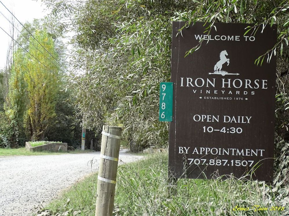 Entrance to Iron Horse Vineyards. Photo Credit: @Ermest