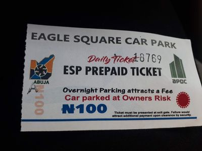 A picture of the Eagle Square Car Park ticket