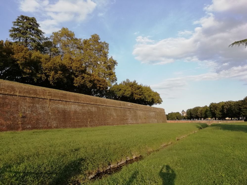 A caption of the Walls of Lucca, Italy