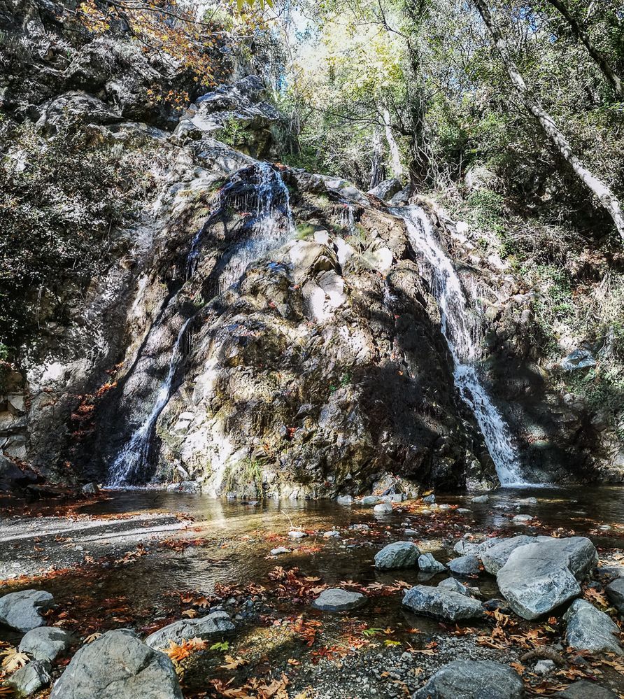 Caption: A photo of the Chantara Waterfall in Foini, Cyprus. (Local Guide @Andréas_S_Eriksson)