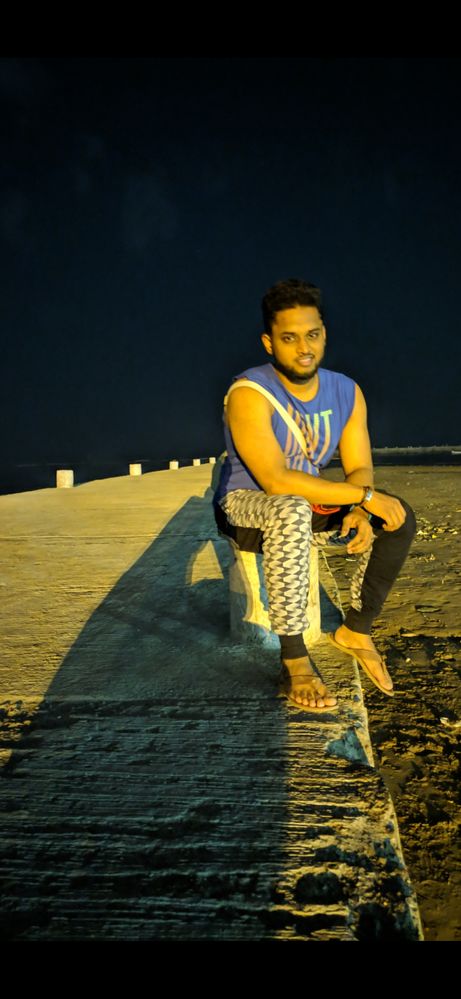 Night shot of myself at juhu beach, Mumbai, IN