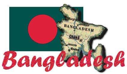 Bangladeshi flag with map