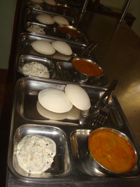 Traditional Idlies served with Sambar and Coconut Chutney