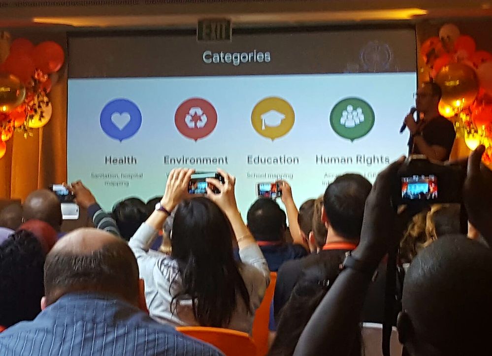 Caption: A Googler, Juan,.higlighting the four thematic areas at Connect Live.2018