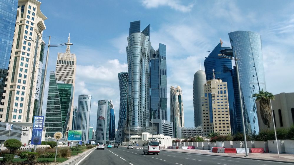 a beautiful view of Doha Skyscrapers in Dafna Area