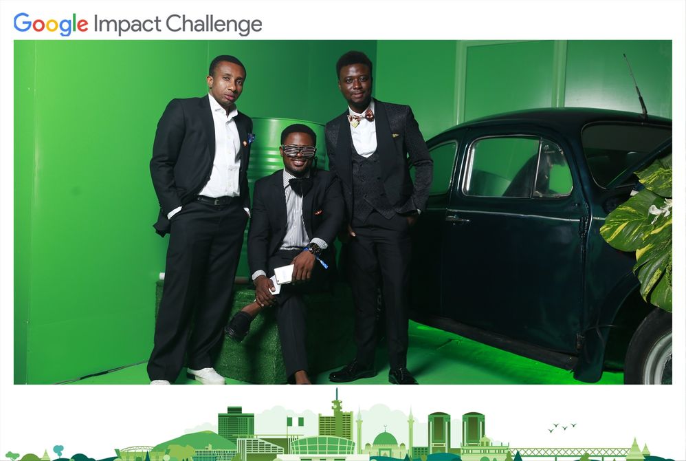 Caption: Emeka left, me on on the middle and  Googler biodun on the right during a Google event in Lagos, Nigeria