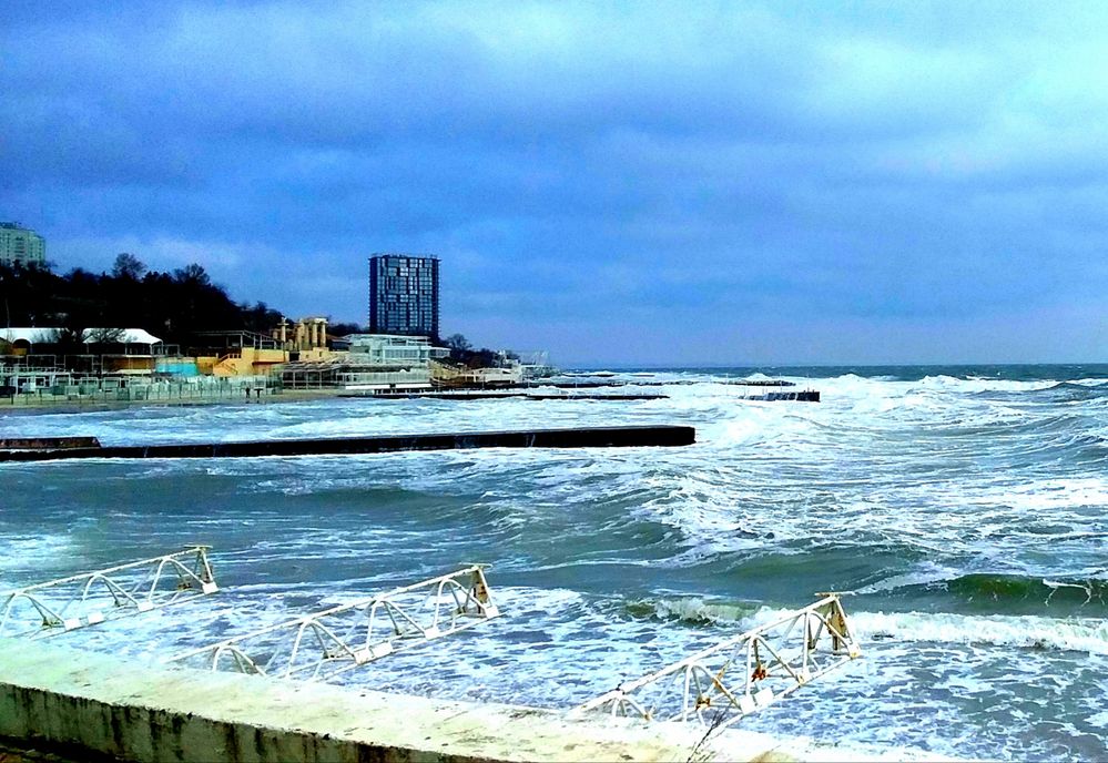 Stormy sea "Ukraine Odessa December  2018"