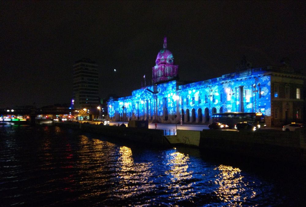 View of custom house from across the river