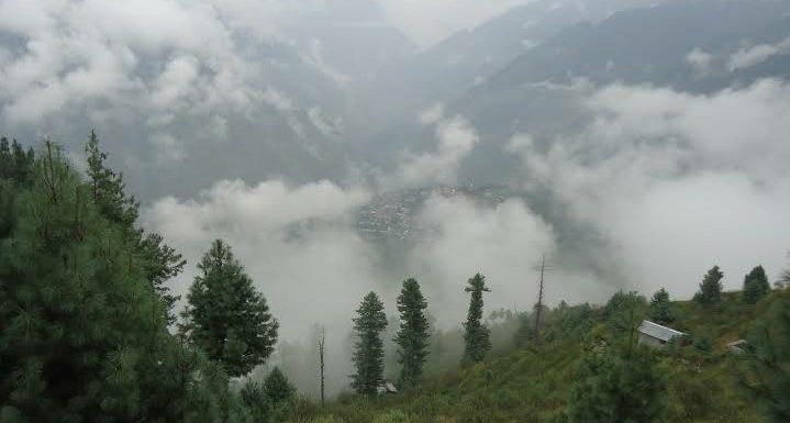 Trans mountains ranges covered with snow in Manimahesh, Himachal Pradesh