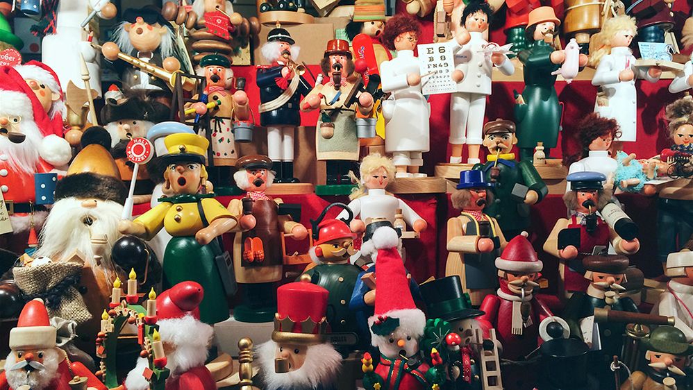 Caption: A closeup photo of Christmas figurines for sale at a Christmas Market in Germany. (Getty Images)