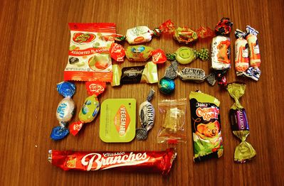 Caption: Some sweets, candies and cheese from Connect Live attendees