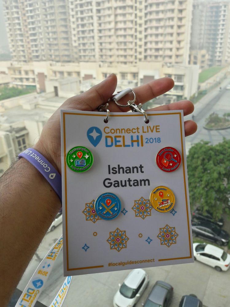 My connectlivedelhi visiting Id with some badges which i got in the event