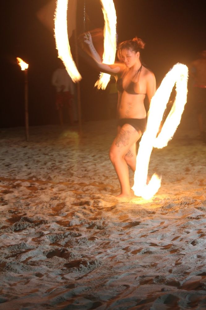 Fire-twirler on White Beach, Puerto Galera, Mindoro Oriental, Philippines, December 2012 (Photo by Local Guide Kokoy Severino)