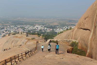 A photo while hiking and desceding bhongir fort